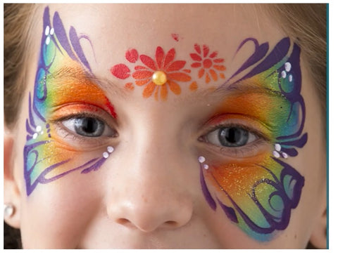 Superstar Face Paint | Dream Colours Rainbow Cake - RAINBOW Butterfly design by Teresa Antinoro and Marco Pieri