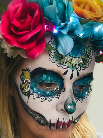 Tracy Nicholson Face Painting 4 You Hull - blue sugar skull face paint scary makeup