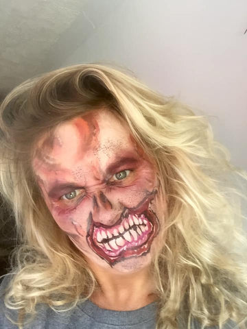 Tracy Nicholson ZOMBIE LADY face paint idea