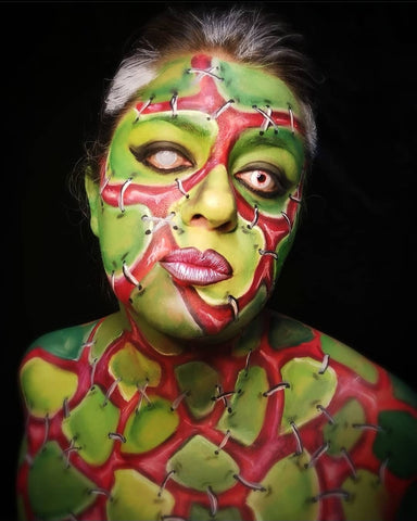 Kay Norris ,Sparkle And Pop Face and Body Art Frankenstein face paint idea