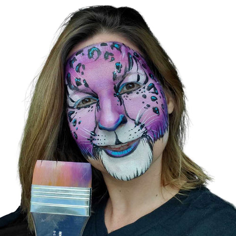 Anna Wilinski Purple Cat Face Paint Cheetah