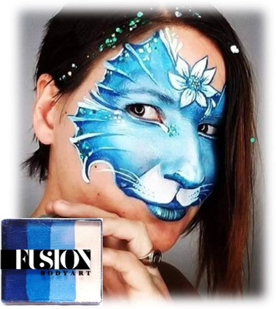Anna Wilinski Blue Frozen Cat face paint makeup idea