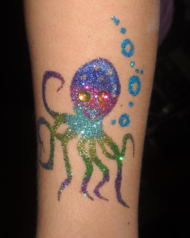 Fine Glitter for Glitter Tattoo Octopus