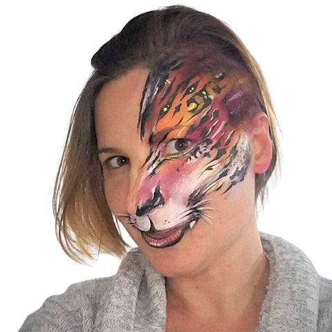 Side face tiger by Anna Wilinski - face paint makeup