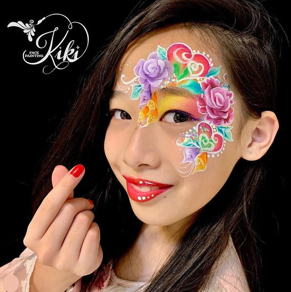 kiki face painter hong kong flower hearts crown princess