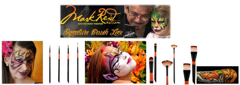 Mark Reid face painting and makeup brushes