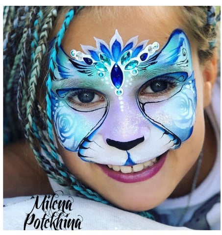 new milena Potekhina cats snow kitten face paint design