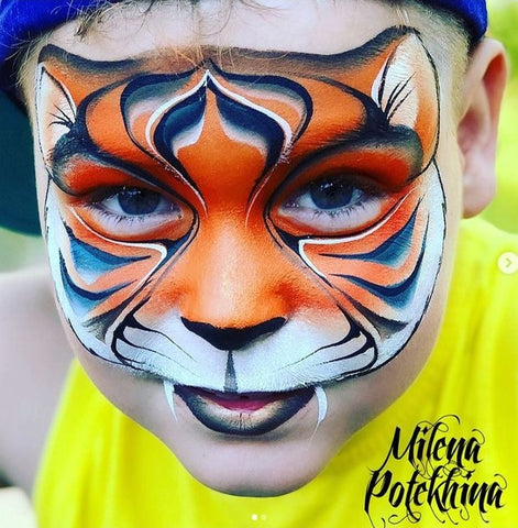 new milena Ptekhina cats tiger face paint design