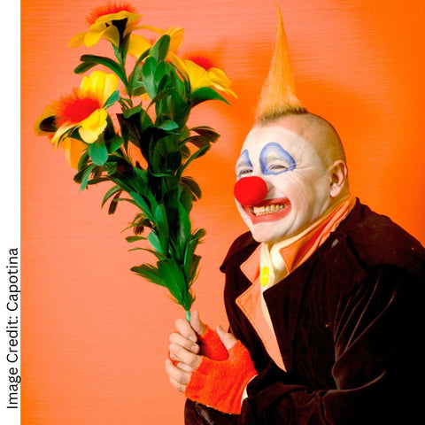 Capotina Clown white face with cone hat