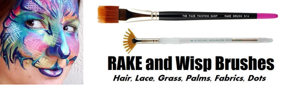 rake brushes face painting royal aqualon