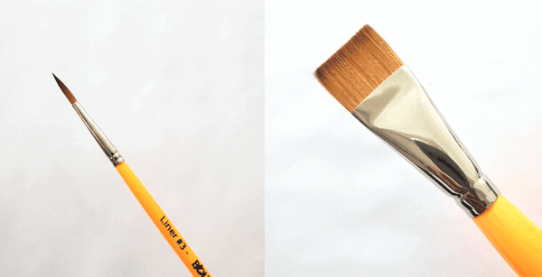 round vs flat face painting brush