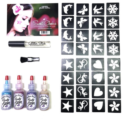 sweet cheek washable glitter tattoo kit