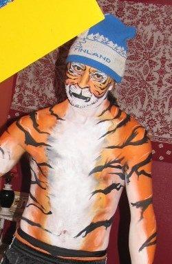 Tiger Body Painting by Anna Wilinski