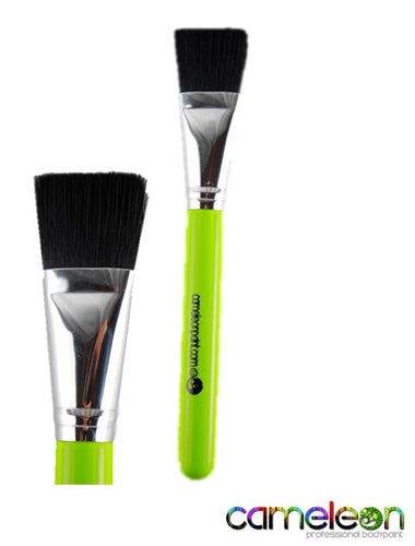 Shop Cameleon Face Painting Brush - FLAT #3 - 1"  (short green handle) - Face Painting Brush - Cameleon Bodypaint USA - Jest Paint - Face Paint Store