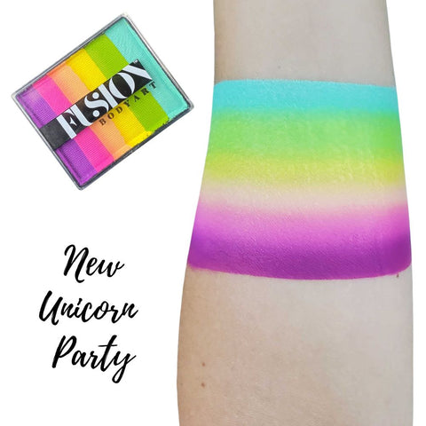 Fusion Body Art Face Paint - Rainbow Cake | NEW Unicorn Party (no neons) 50gr by Jest Paint - swatch on arm