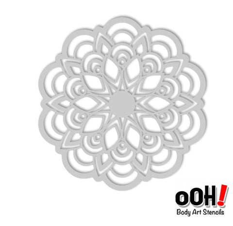 Ooh! Face Painting Stencil | Flower Mandala Sphere (S14) - Jest Paint Store