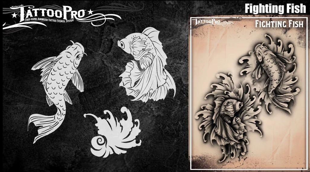 Tattoo Pro Stencils Series 1 - Koi & Lotus