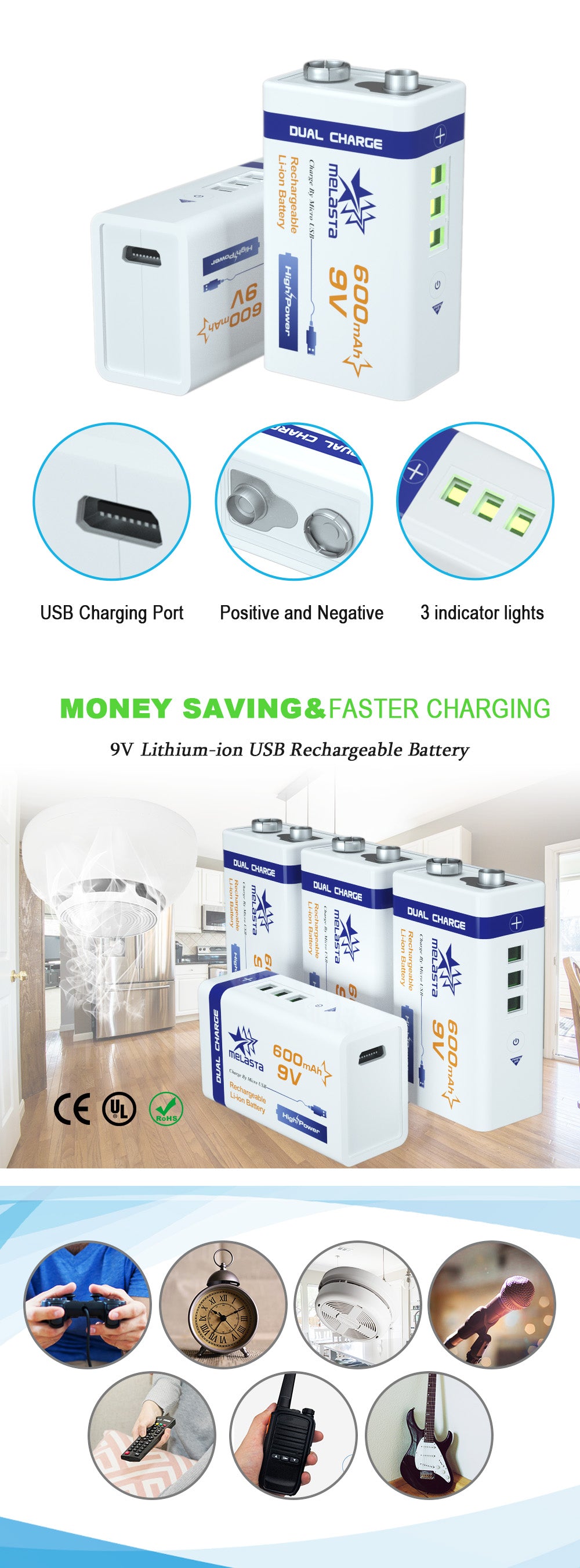 9v Rechargeable Batteries Charger, Rechargeable Battery 9v 600mah