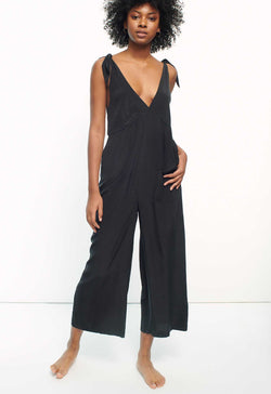 black silk jumpsuit