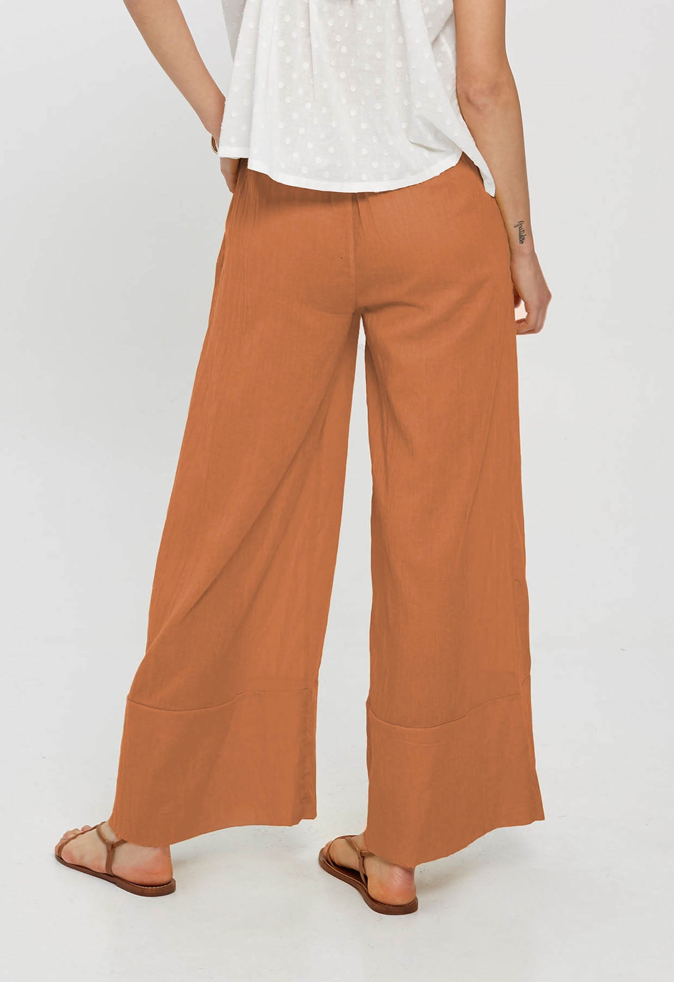Olympia Palazzo Pant in Terracotta