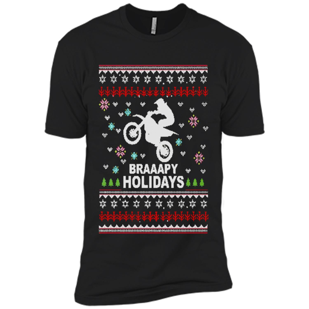 Dirt Bike Braaapy Holidays Christmas - Premium Short Sleeve T-shirt