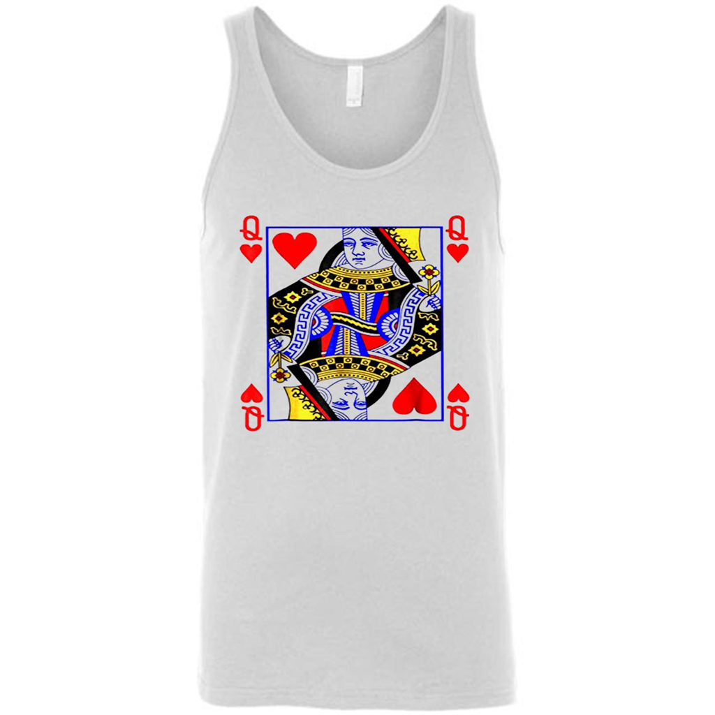 Queen Of Hearts Playing Card Poker Card Costume - Canvas Unisex Tank Shirts