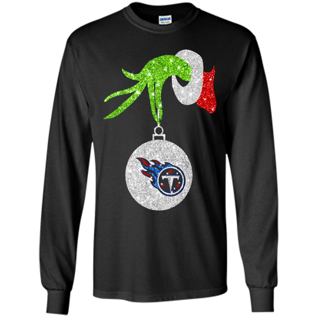 Tennessee Titans Glitter Grinch Monogram Ornat Christmas - T-shirt