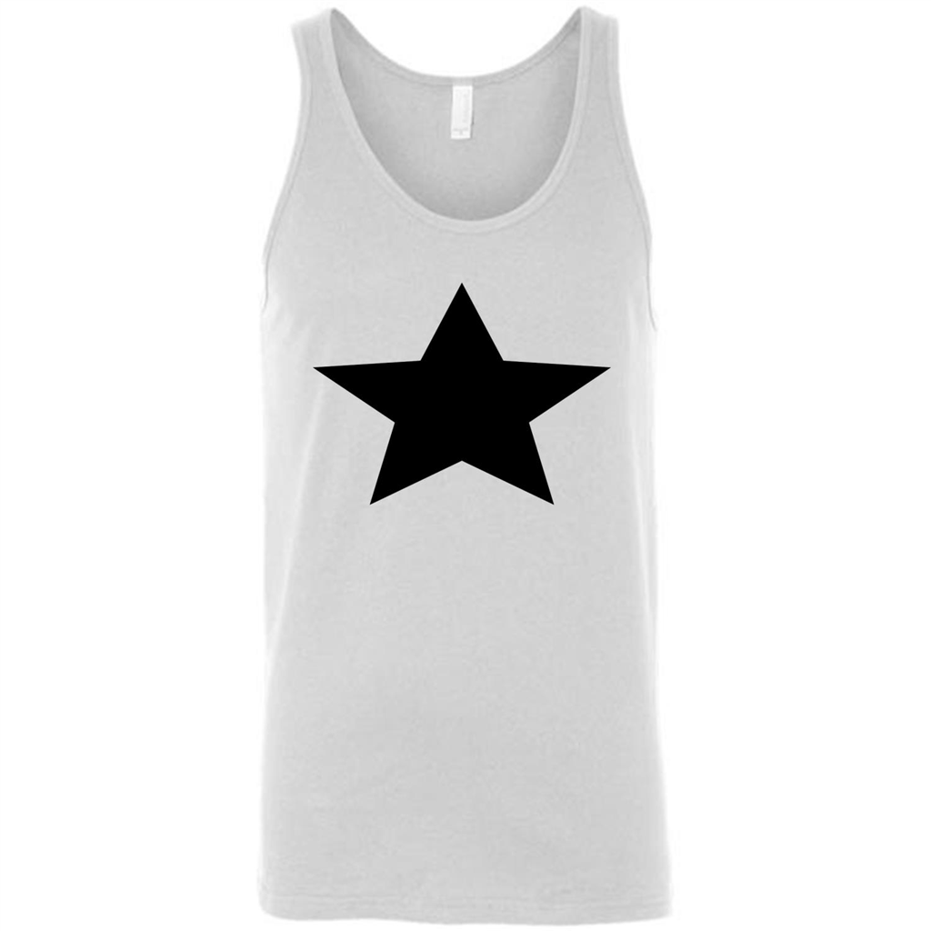 Minimalistic Black Star Icon - Canvas Unisex Tank Shirts