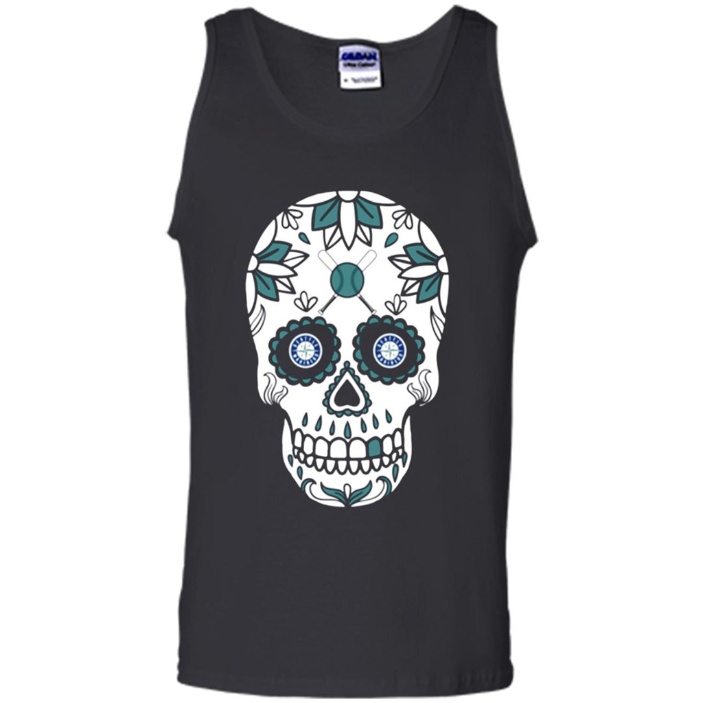 Seattle Rs Baseball Sugar Skull Day Of The Dead - Tank Top Shirts