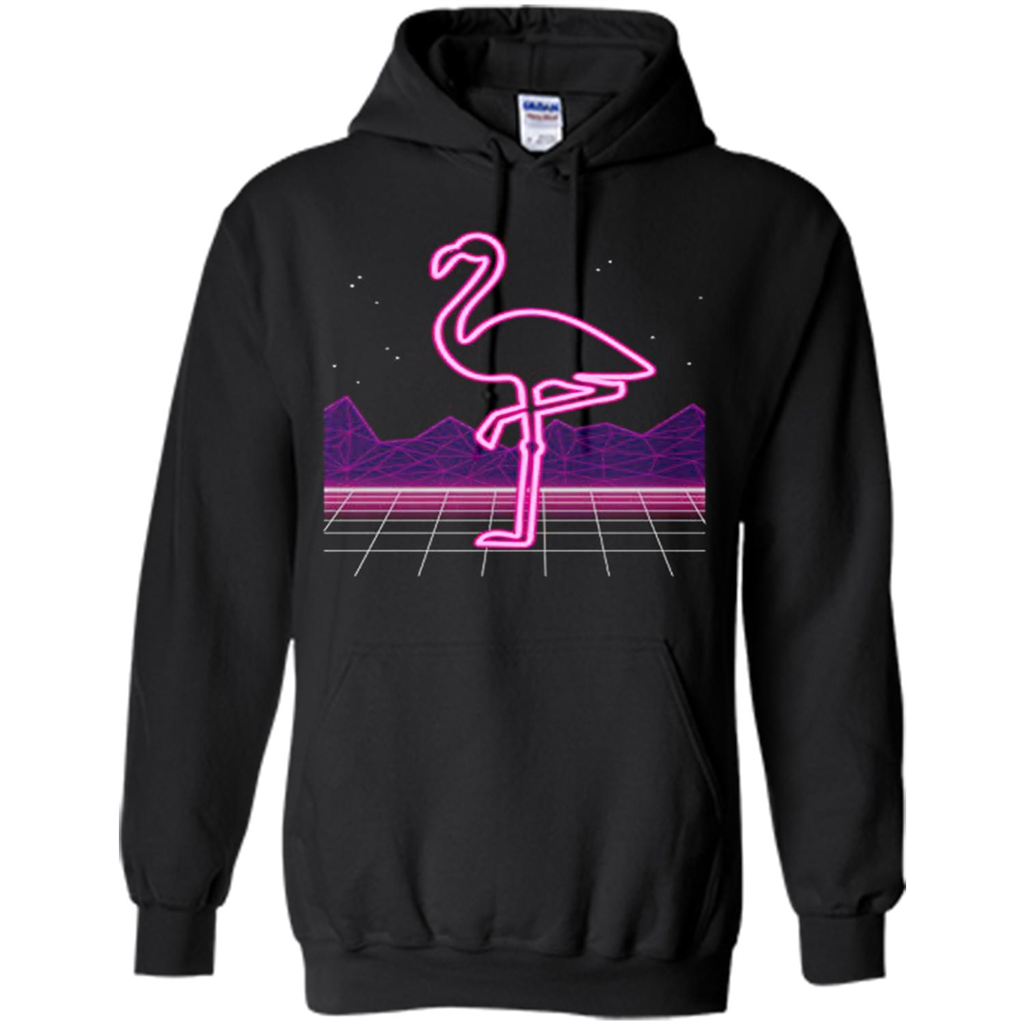 80s Retro Neon Sign Pink Flamingo Bird - Shirts