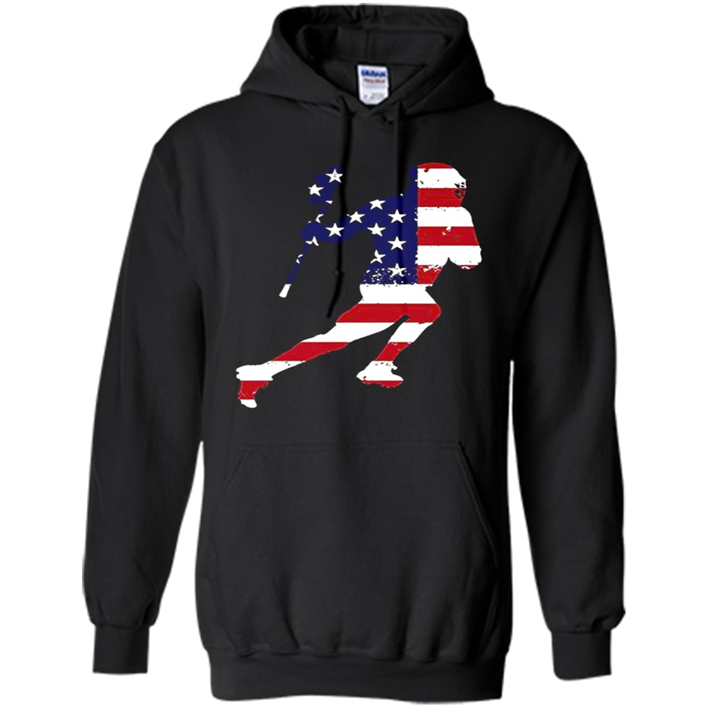 American Flag Usa Lacrosse Player - Shirts