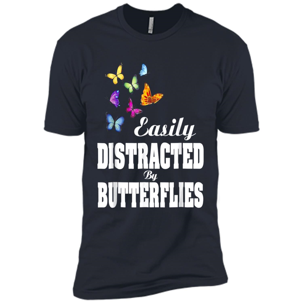 Easily Distracted By Butterflies - Premium Short Sleeve T-shirt