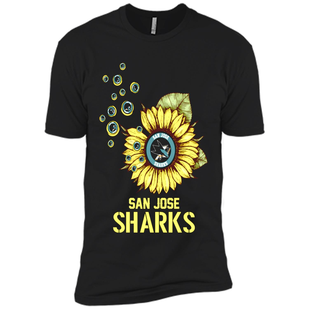 San Jose Sharks Hockey Sunflower - Premium Short Sleeve T-shirt