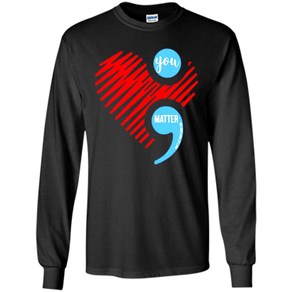 Suicide Prevention Depression Awareness Heart And Semi Colon - T-shirt