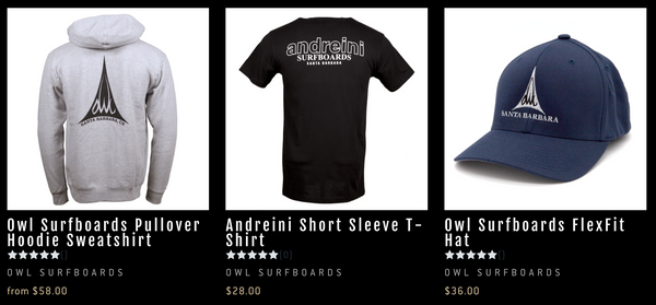 Owl Surfboards T-Shirts and Hats