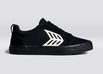 CATIBA PRO Skate All Black Suede and Canvas Ivory Logo Sneaker Men