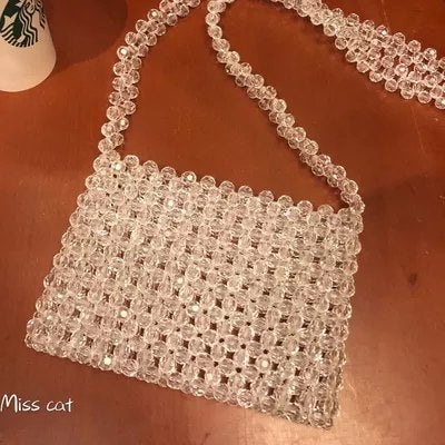 transparent beaded bag