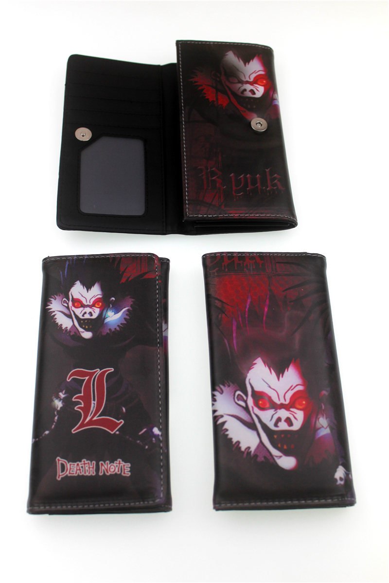 Death Note Ryuuku Pvc Wallet 3d Touch Id Holder Pouch Zip Coin Bifold Purse Clothing Shoes Accessories Men S Accessories