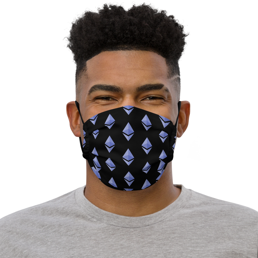 Ethereum ETH Pattern Premium Face Mask: Black