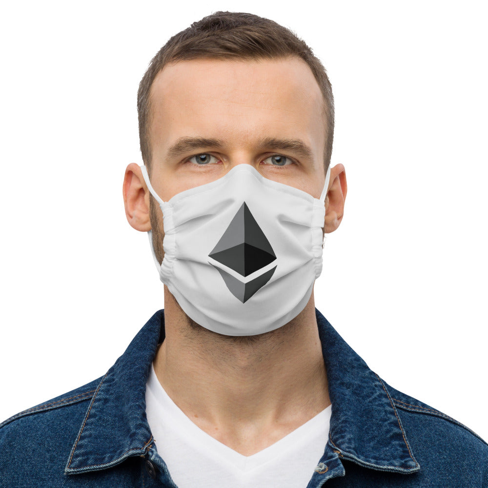Ethereum ETH Premium Logo Face Mask: Grey