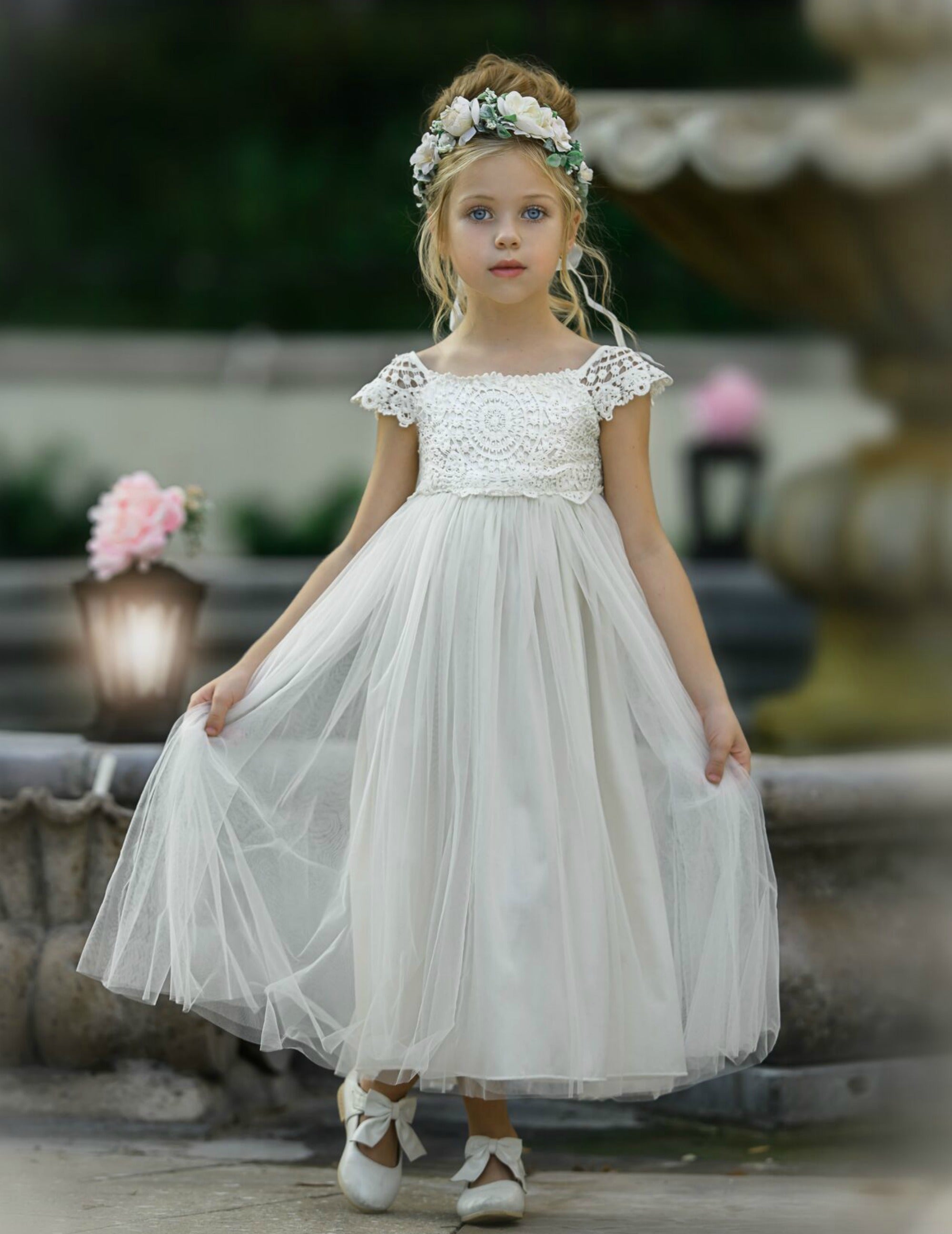 Emory Flower Girl Off White Dress – sweetvalentina