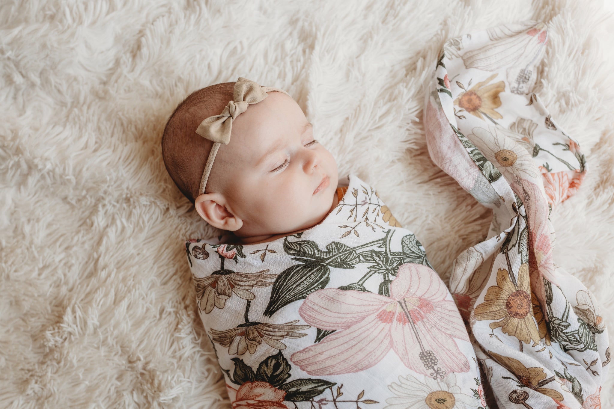 mini scout garden floral swaddle