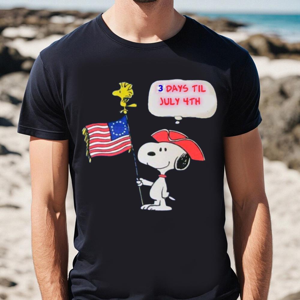 Snoopy 3 Day Til July 4th Shirt, Happy Independence Day