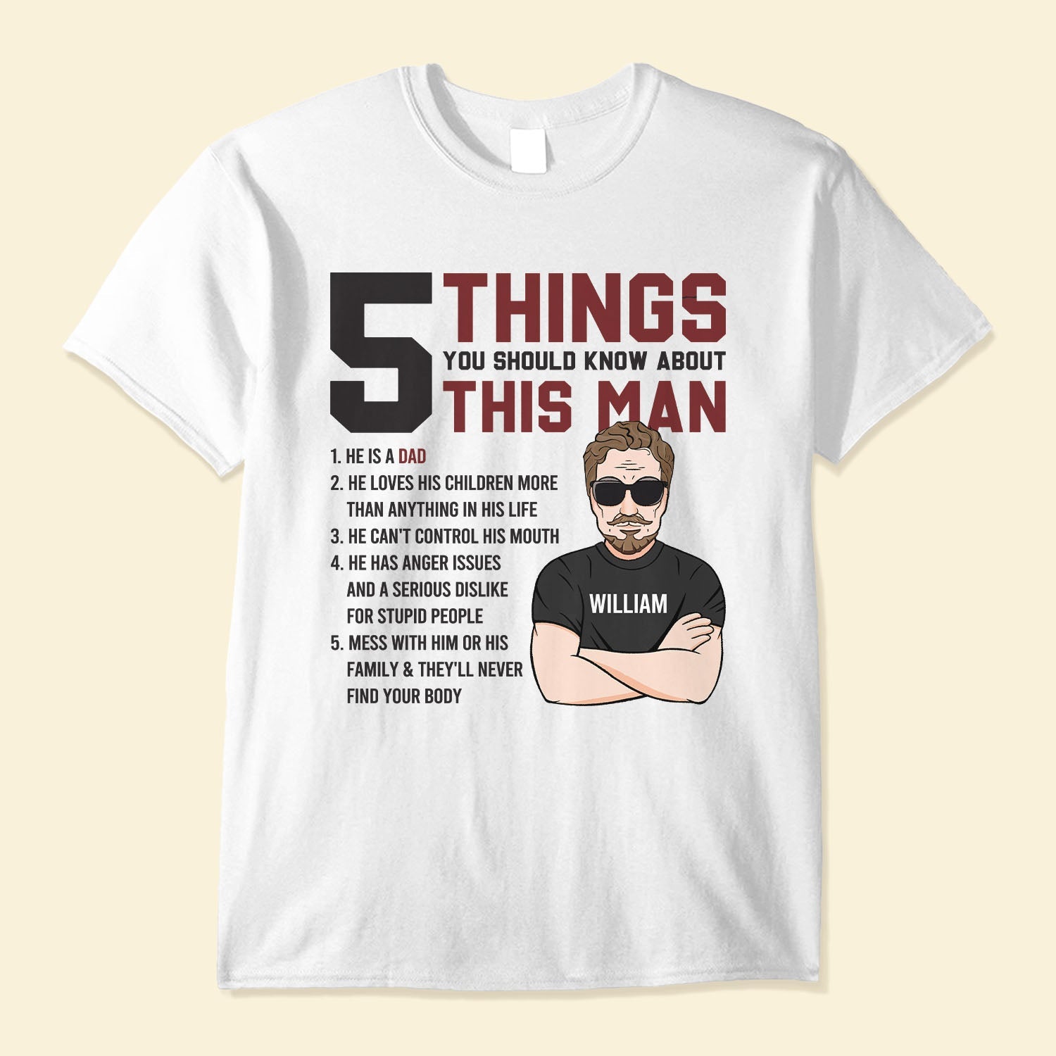 5 Things About This Dad T-shirt, Father's Day Gift for Dad