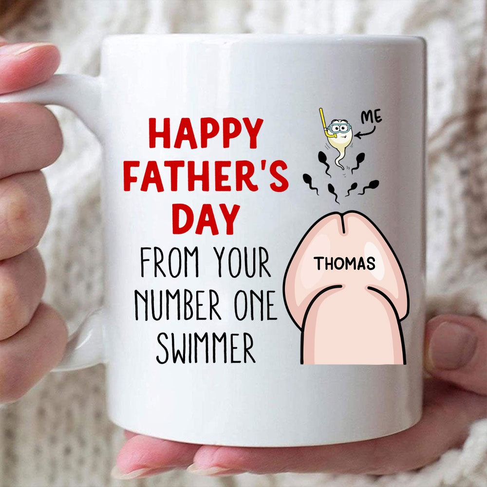 Happy Father's Day From Your Number One Swimmer Mug, Gift For Dad