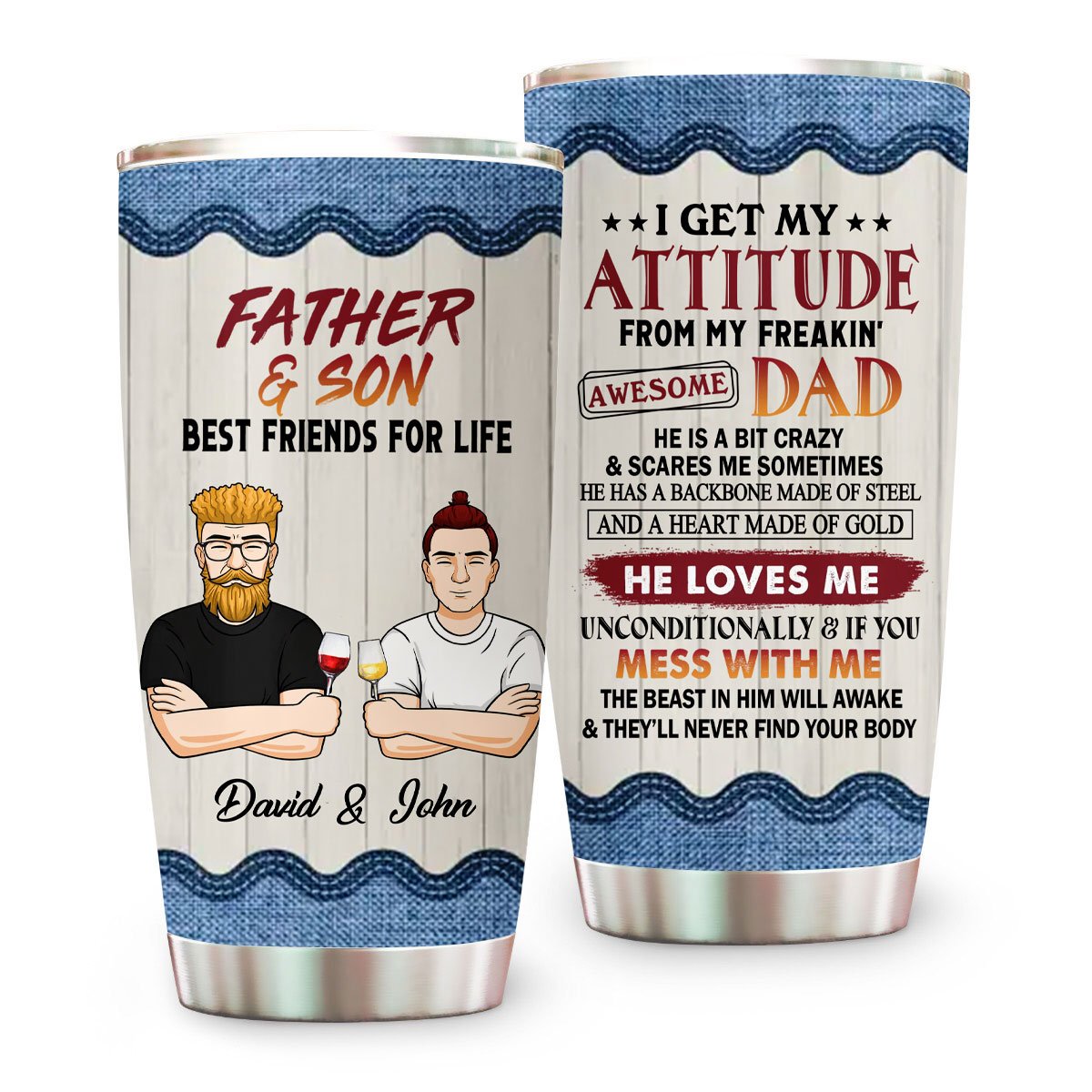 Father and Son Tumbler, Father's Day Tumbler, Gift for Dad