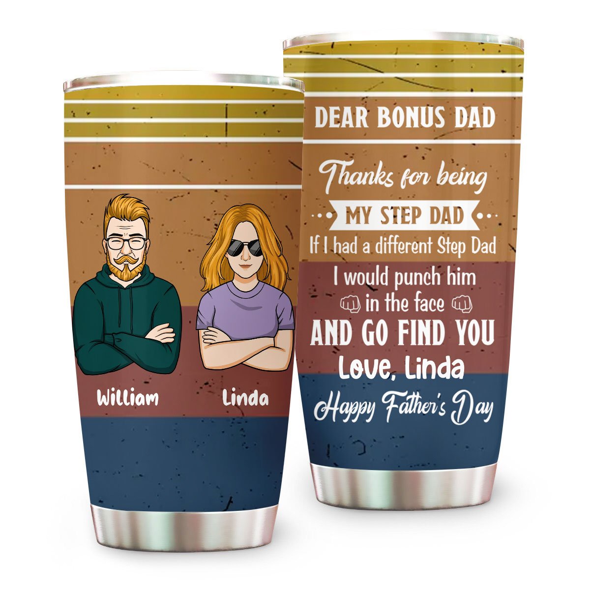 Dear Bonus Dad Tumbler, Father's Day Gift for Step Dad