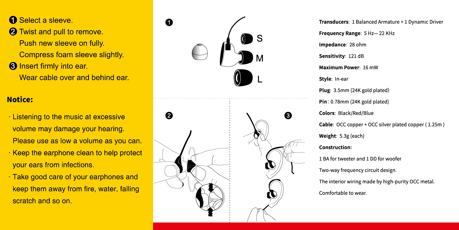 Ranko Acoustics RIE-1000 Dual hybrid In-ear Earphone + MQA REA -Mini ...