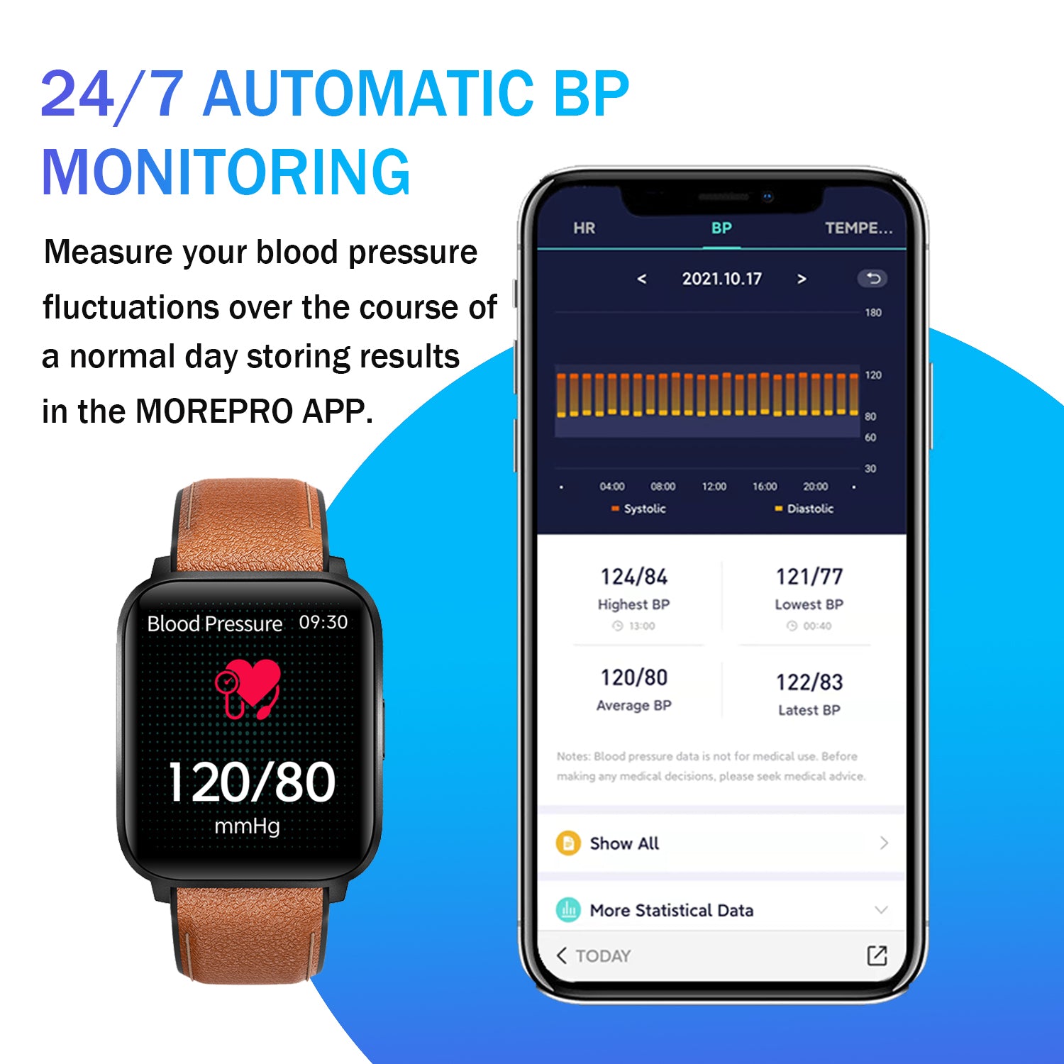 MorePro H56 Smartwatch with Blood Pressure Monitoring
