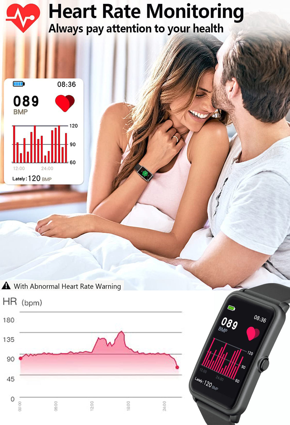 Upgrade: FITVII™ GT5 IP68 Blood Pressure SmartWatch with 7/24 Heart Rate  Monitor-68% OFF🔥